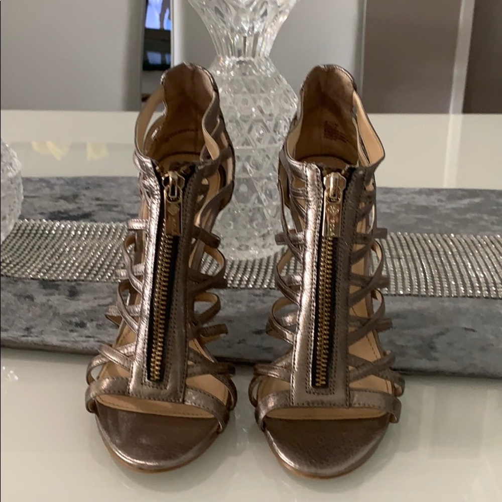 Isola gold metallic strappy sandals